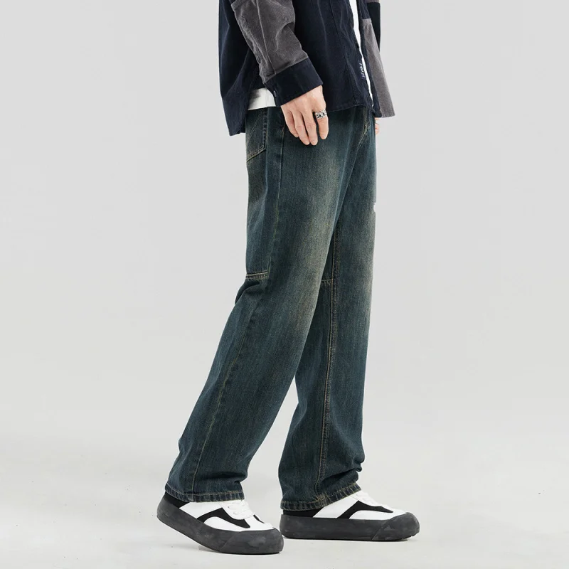 Straight-Leg Jeans Men, Autumn Vintage Washed Distressed Long Pants, American Style Trendy, Cool Loose Casual Pants
Straight-Leg Jeans Men, Autumn Vintage Washed Distressed Long Pants, American Style Trendy, Cool Loose Casual Pants