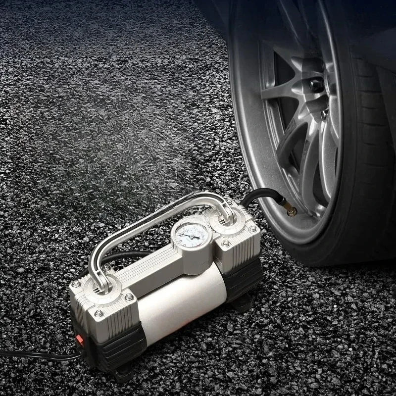 NEW Silver Tire Inflator Heavy Duty Double Cylinders with Portable Bag- Car Accessories with Adapter for Car, Truck etc
NEW Silver Tire Inflator Heavy Duty Double Cylinders with Portable Bag- Car Accessories with Adapter for Car, Truck etc