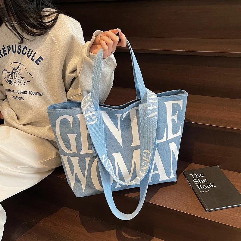 Woman Tote Bag Fashion Brand Shoulder Bag for Women 2026 Letter Print Large Shoppers Female Handbags Canvas Ladies Hand Bags
Woman Tote Bag Fashion Brand Shoulder Bag for Women 2026 Letter Print Large Shoppers Female Handbags Canvas Ladies Hand Bags