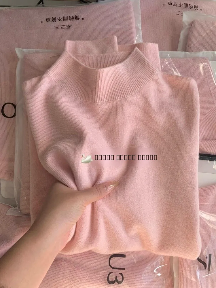 Pink f-High Collar Knitted Sweater Women's Inner Wear Soft Fit Winter Faionable Base Layer Top by Large Lang Wool Weavers
Pink f-High Collar Knitted Sweater Women's Inner Wear Soft Fit Winter Faionable Base Layer Top by Large Lang Wool Weavers