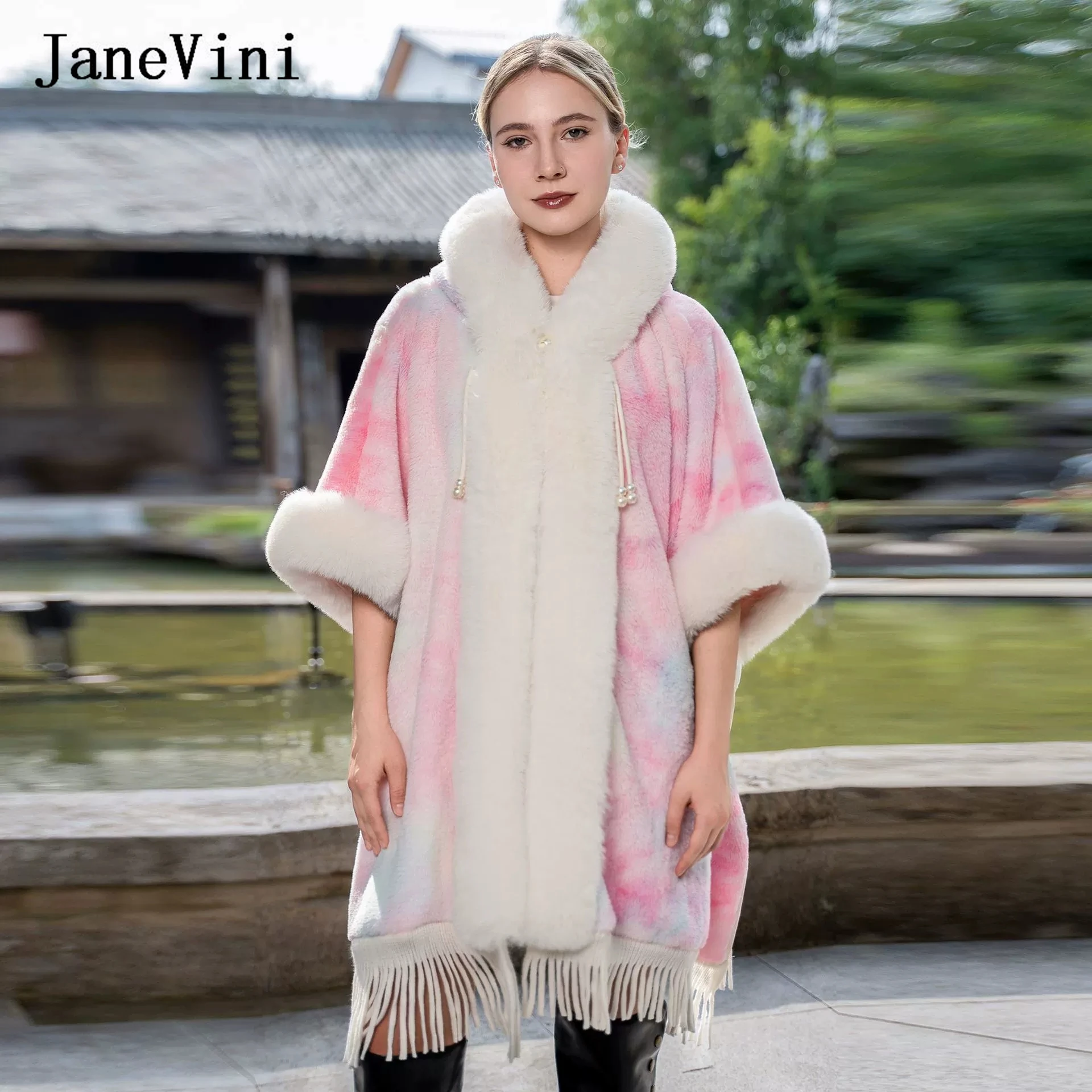JaneVini Elegant Pink Faux Fur Bridal Jacket Boleros Winter Warm Women Fur Coat Fashion Tassel Shrugs Wedding Capes Wraps Cloaks
JaneVini Elegant Pink Faux Fur Bridal Jacket Boleros Winter Warm Women Fur Coat Fashion Tassel Shrugs Wedding Capes Wraps Cloaks