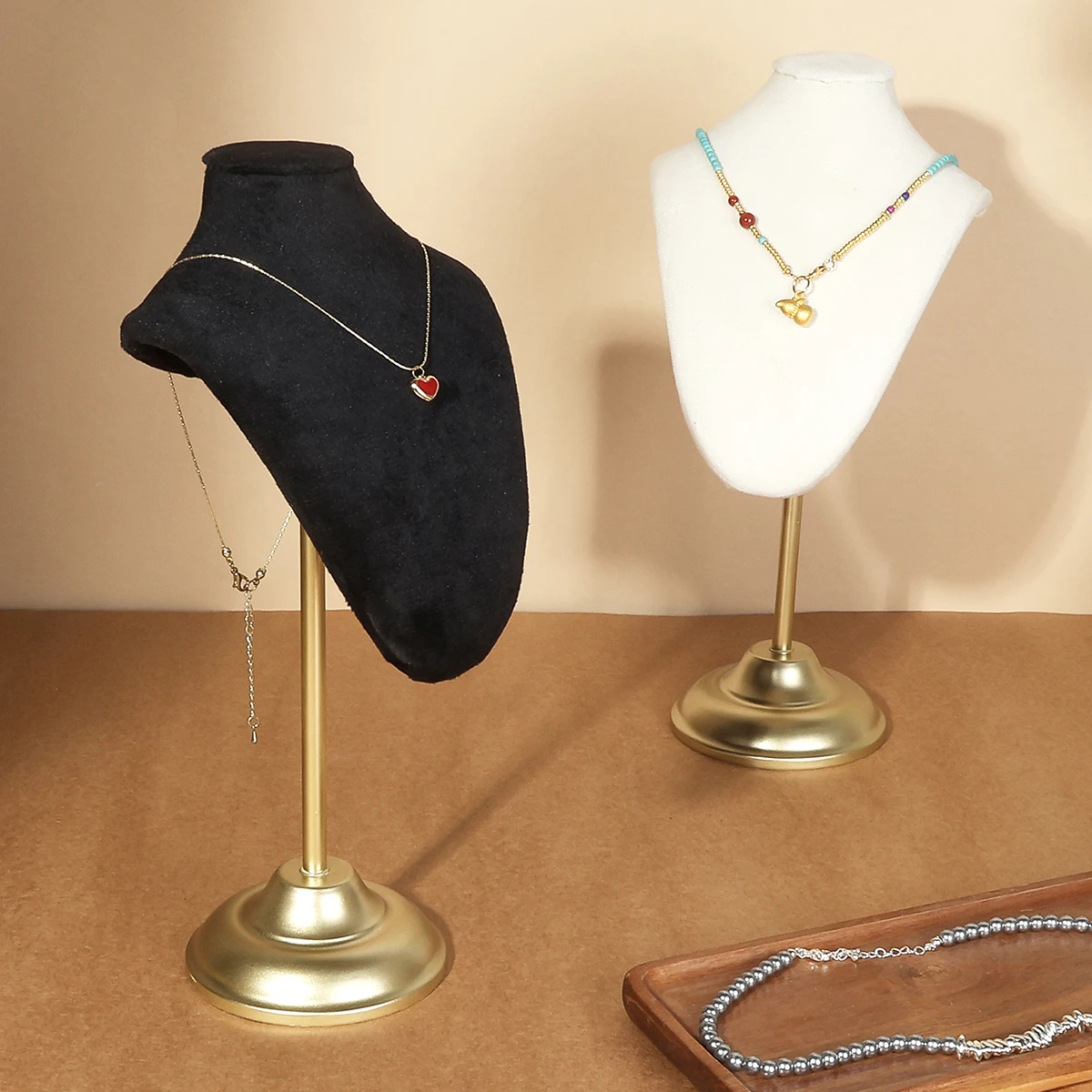 Gold-Base Black Velvet Mannequin Figurine Holder for Jewelry Storage & Display Jewelry organizer
Gold-Base Black Velvet Mannequin Figurine Holder for Jewelry Storage & Display Jewelry organizer