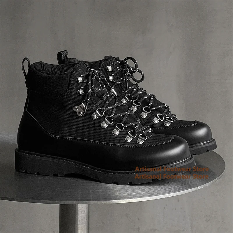 Metal Decor Lace Up Derby Shoes Thick-Soled Height-Increasing Work Boots New In Round Toe High Top Outdoor Men's Shoes
Metal Decor Lace Up Derby Shoes Thick-Soled Height-Increasing Work Boots New In Round Toe High Top Outdoor Men's Shoes