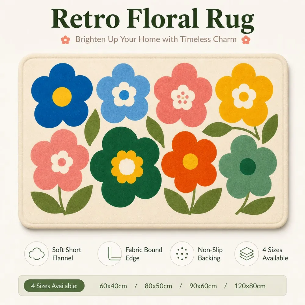 ESRBSO Retro Floral Doormat Colorful Short Flannel Area Rug Non-Slip Floor Mat for Bedroom Entryway Living Room 60x40-120x80cm
ESRBSO Retro Floral Doormat Colorful Short Flannel Area Rug Non-Slip Floor Mat for Bedroom Entryway Living Room 60x40-120x80cm