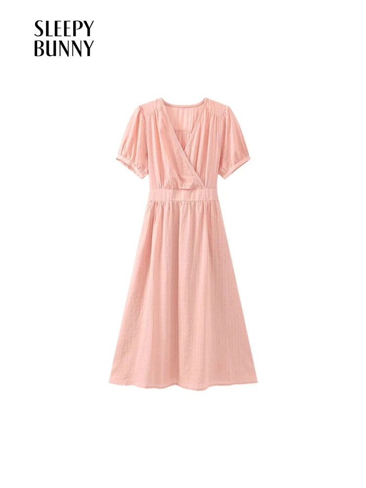 French Style Sweet Midi Dress Women Summer Puff Sleeve Shirred Waist Long Dress Elegant Soft V-Neck Casual Dress Vacation Wear
French Style Sweet Midi Dress Women Summer Puff Sleeve Shirred Waist Long Dress Elegant Soft V-Neck Casual Dress Vacation Wear