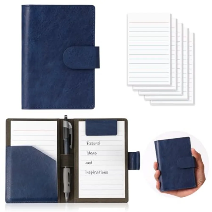 Blue Index Card Holder PU Leather 3x5 Note Card Holder Wallet Portable Pocket Notepad with Pen Holder Magnetic Index Card Case
Blue Index Card Holder PU Leather 3x5 Note Card Holder Wallet Portable Pocket Notepad with Pen Holder Magnetic Index Card Case