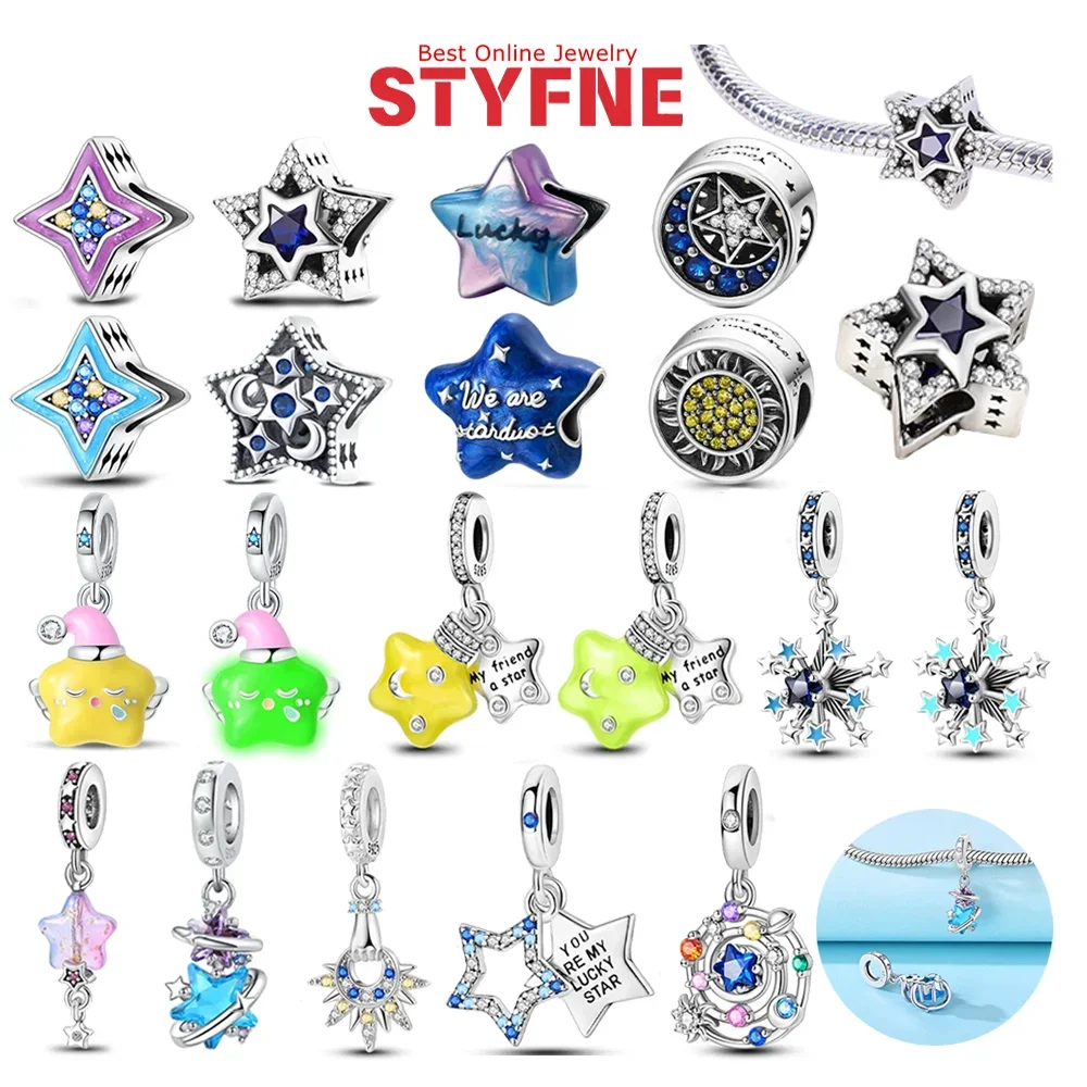Zircon Luminous Pendants Star Blue Globe Beads 925 Silver Fit Original Bracelets Necklaces Fine DIY Women Jewelry Making
Zircon Luminous Pendants Star Blue Globe Beads 925 Silver Fit Original Bracelets Necklaces Fine DIY Women Jewelry Making