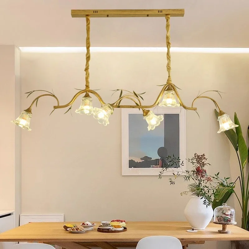 SANDYHA French Glass Flower Pendant Lights Long Strip Chandelier for Restaurant Living Room Dining Table Lighting Modern Design
SANDYHA French Glass Flower Pendant Lights Long Strip Chandelier for Restaurant Living Room Dining Table Lighting Modern Design