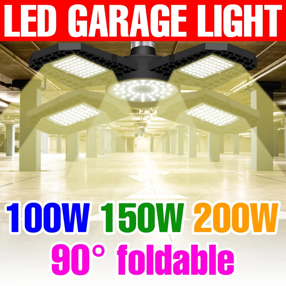 200W LED Garage Light Bulb E27/E26 Workshop Lamp 100-277V Deformable Parking Lot Spotlight Warehouse Basement Corridor Lighting
200W LED Garage Light Bulb E27/E26 Workshop Lamp 100-277V Deformable Parking Lot Spotlight Warehouse Basement Corridor Lighting