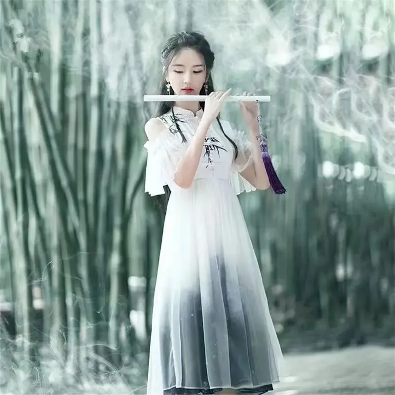 Women's Summer Fashion Chinese Style Mid-Length Dress Artistic National Vertical Collar Buckle Wedding Dress
Women's Summer Fashion Chinese Style Mid-Length Dress Artistic National Vertical Collar Buckle Wedding Dress