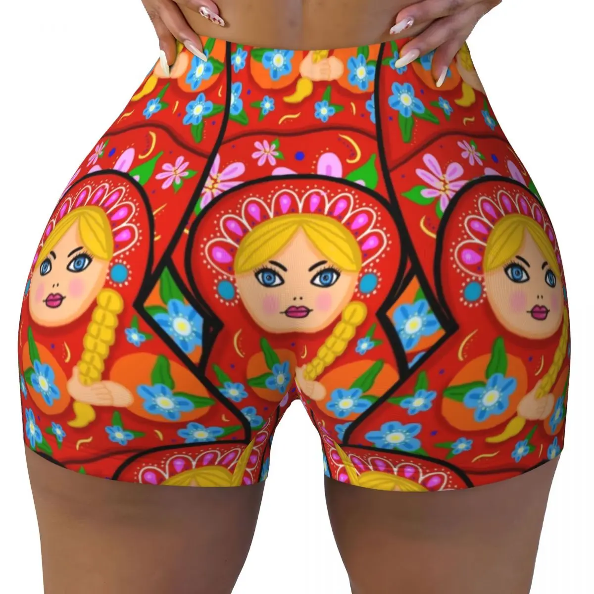 Custom Russian Matryoshka Folk Art Volleyball Biker Gym Shorts Women's Babushka Dall Athletic Workout Yoga Shorts
Custom Russian Matryoshka Folk Art Volleyball Biker Gym Shorts Women's Babushka Dall Athletic Workout Yoga Shorts