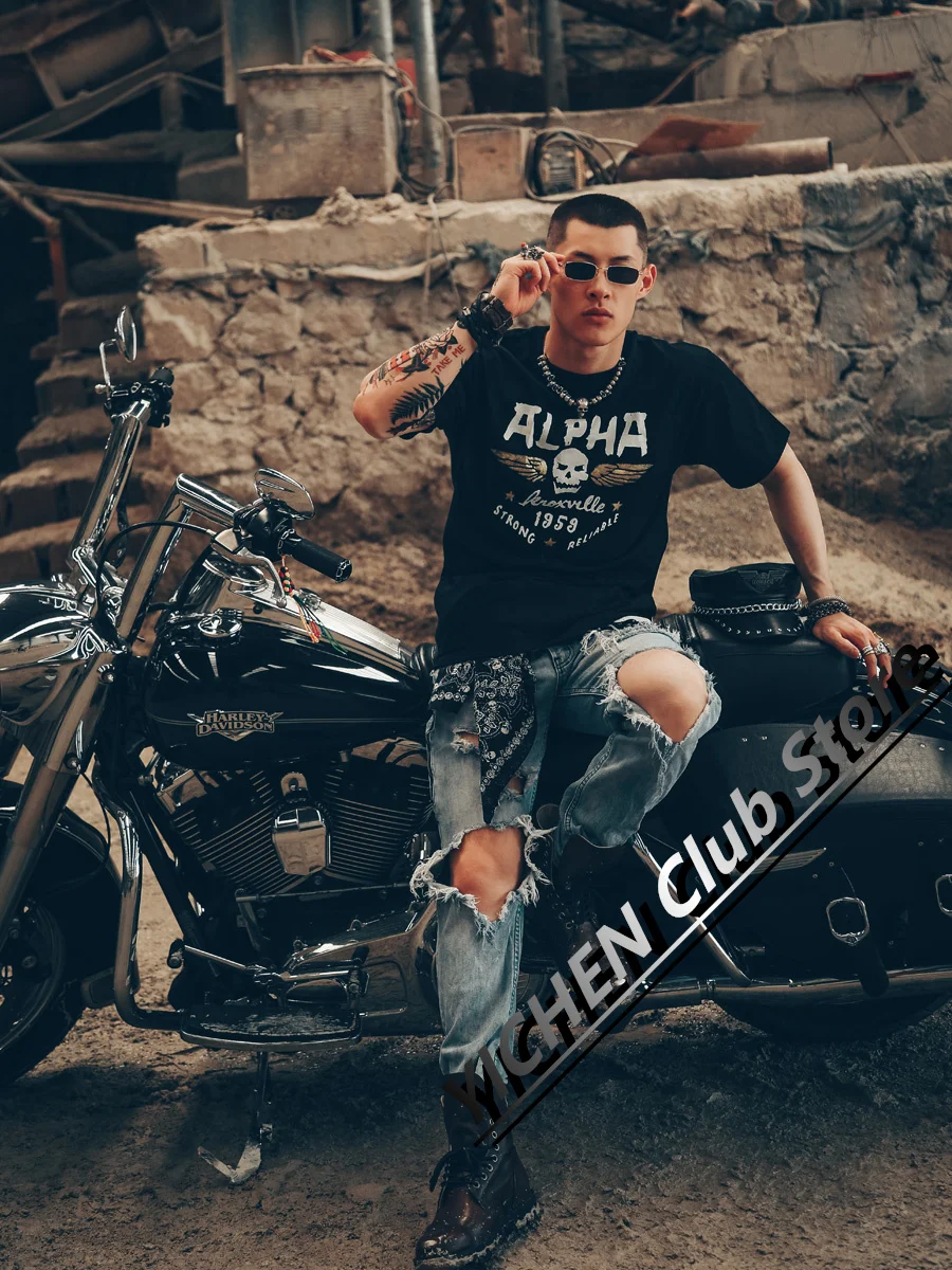 American Locomotive Equipment Retro Heavy-Duty Motorcycle Dark Tide Brand Skull Heavy Cotton Fitness Men's And Women's T-Shirts
American Locomotive Equipment Retro Heavy-Duty Motorcycle Dark Tide Brand Skull Heavy Cotton Fitness Men's And Women's T-Shirts