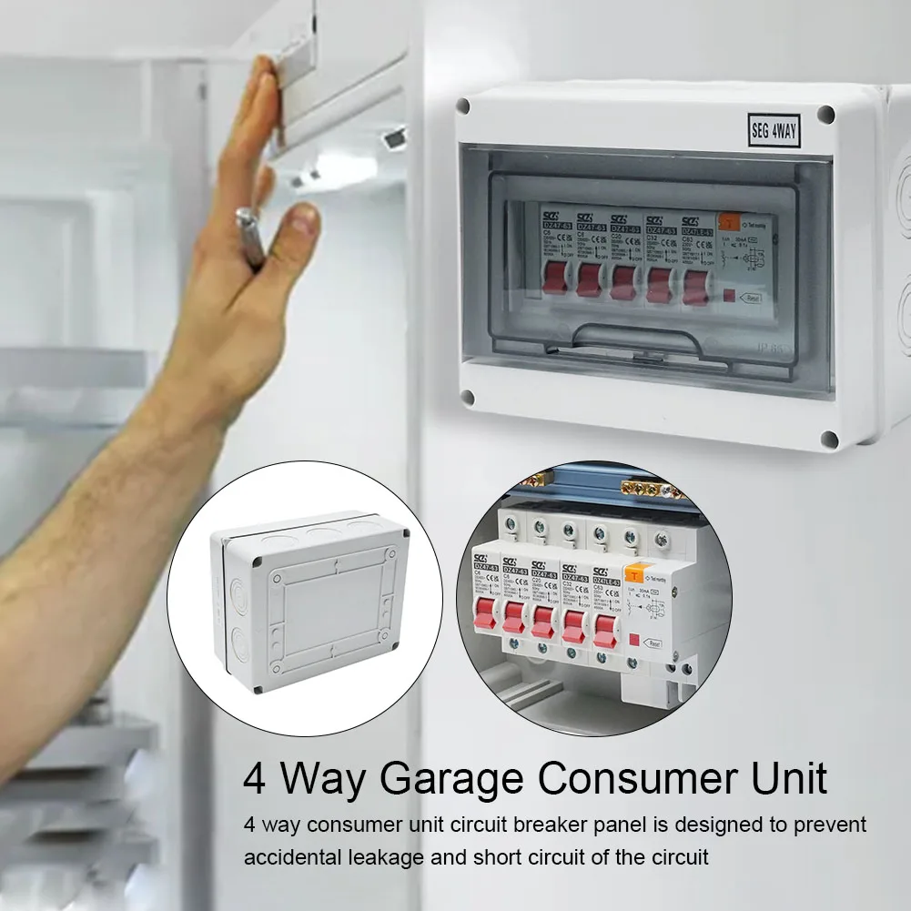 IP66 Protective Tool Consumer Unit Fuse Box Garage Shed Dustproof Grey M3/M4 PVC/Plastic 4 X MCB Camper Garage
IP66 Protective Tool Consumer Unit Fuse Box Garage Shed Dustproof Grey M3/M4 PVC/Plastic 4 X MCB Camper Garage