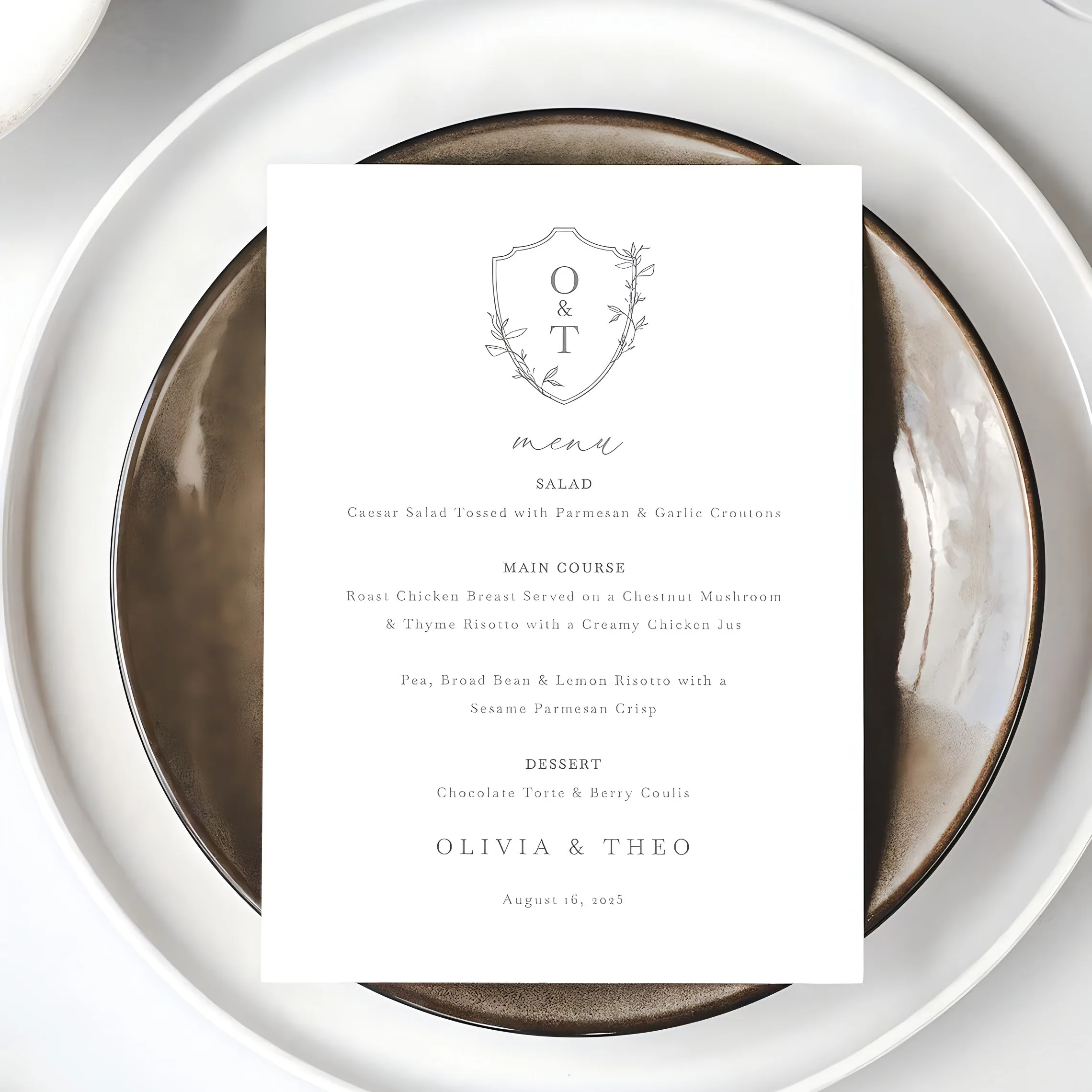 Personalized Wedding Menu Card, Elegant Crest & Monogram, Wedding Table Menu Card
Personalized Wedding Menu Card, Elegant Crest & Monogram, Wedding Table Menu Card
