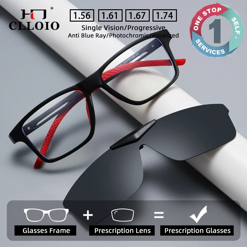 CLLOIO Multifunctional 2-in-1 Magnetic Clip Glasses Men Polarized Sunglasses Prescription Anti Blue Light Progressive Glasses
CLLOIO Multifunctional 2-in-1 Magnetic Clip Glasses Men Polarized Sunglasses Prescription Anti Blue Light Progressive Glasses