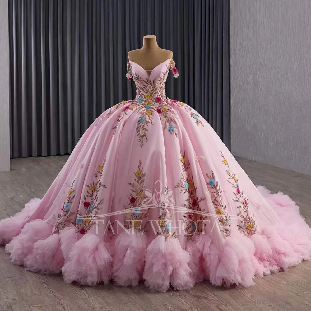 Girls Pink Quinceanera Dress Sweetheart Off-Shoulder Lace-Up Back Appliques Sequined Abito Quinceanera Princess Customizable
Girls Pink Quinceanera Dress Sweetheart Off-Shoulder Lace-Up Back Appliques Sequined Abito Quinceanera Princess Customizable