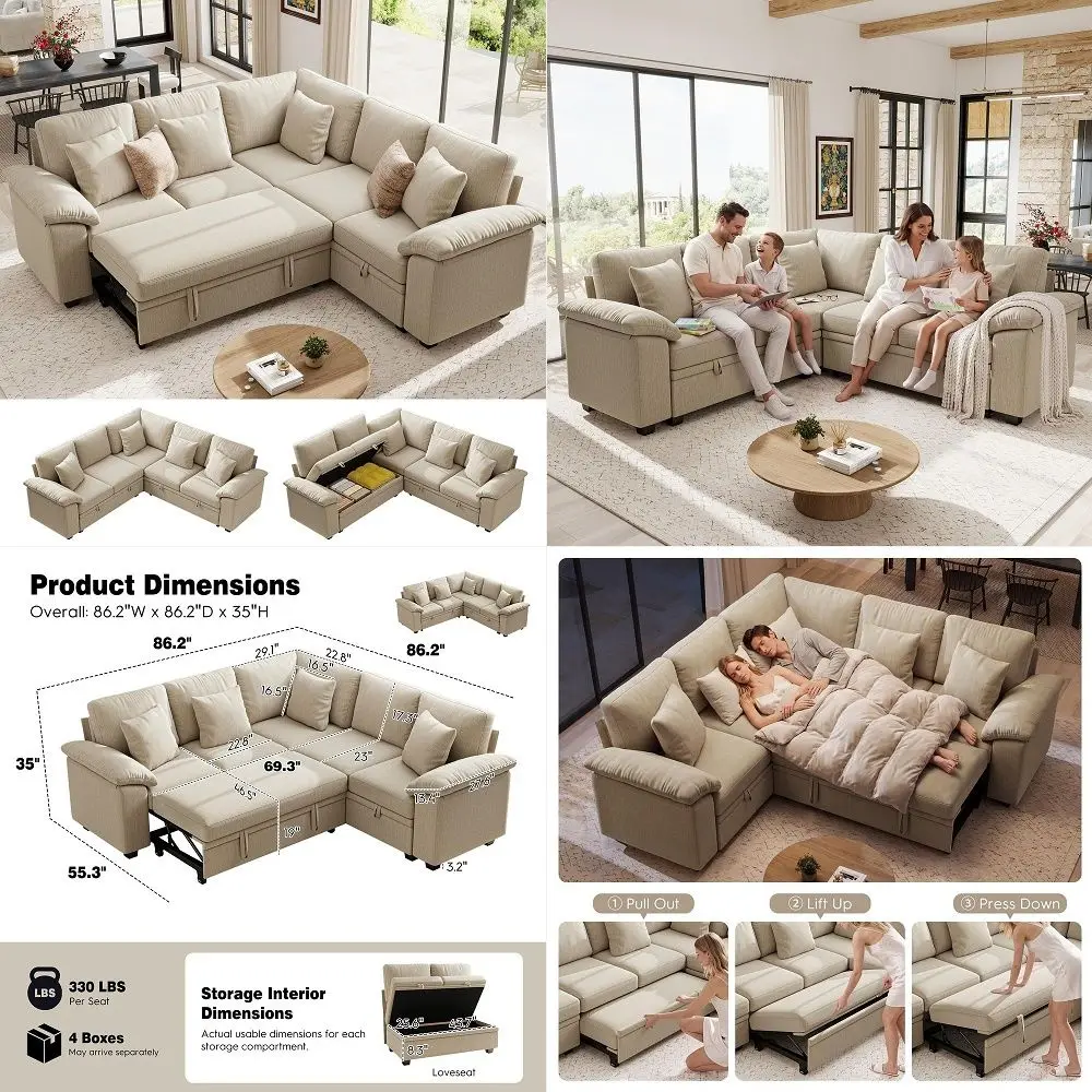Sleeper Sofa Bed, 3 in 1 Pull Out Couch with Chenille Fabric Convertible Loveseat for LivingRoom and Apartment Darkgrey
Sleeper Sofa Bed, 3 in 1 Pull Out Couch with Chenille Fabric Convertible Loveseat for LivingRoom and Apartment Darkgrey