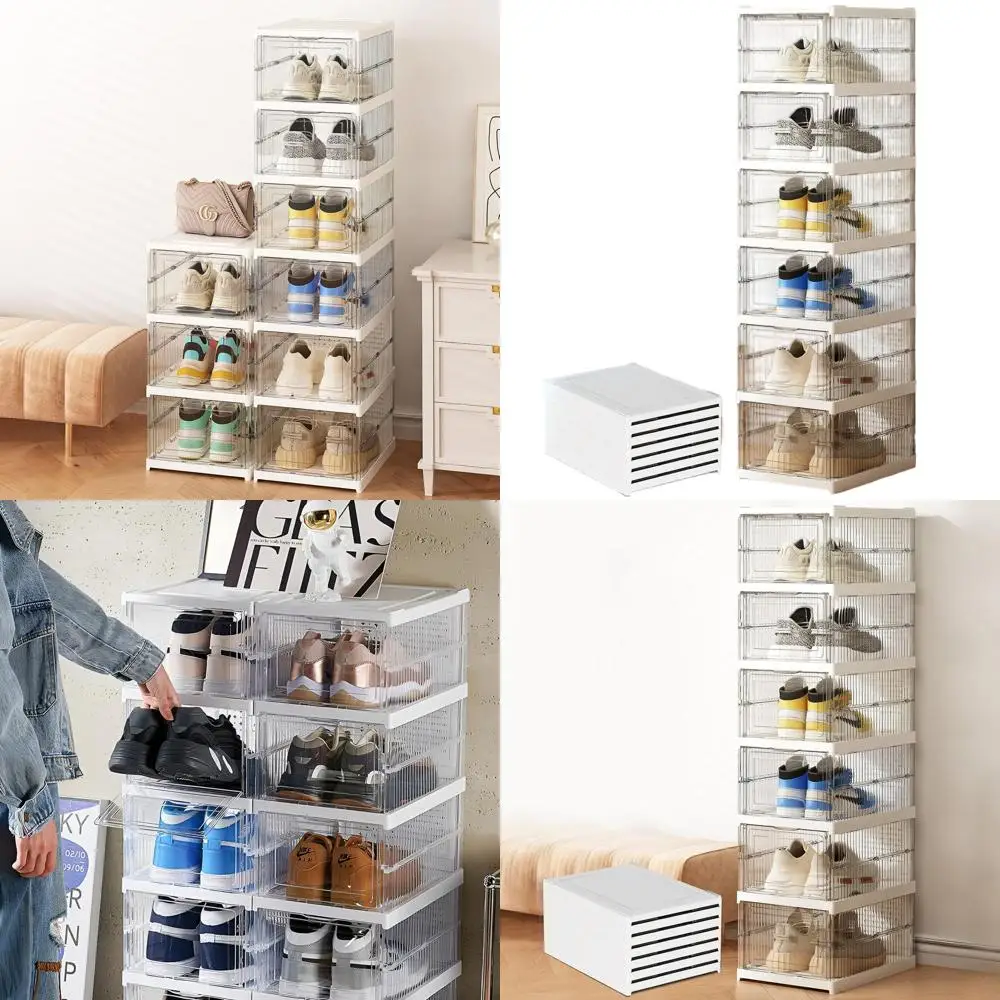 Stackable Doored Shoe Storage Box with Lid, Freestanding Plastic Organizer for Closets and Entryways
Stackable Doored Shoe Storage Box with Lid, Freestanding Plastic Organizer for Closets and Entryways