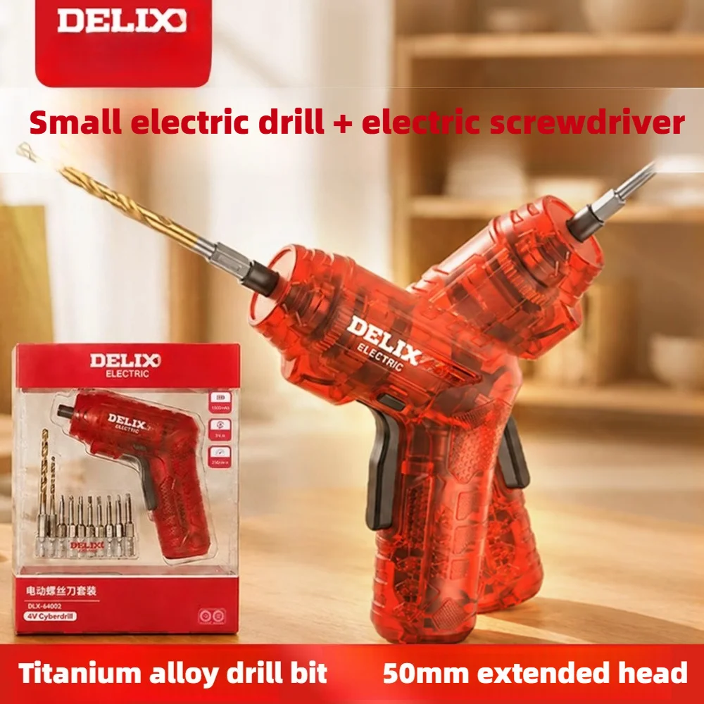 DELIX Electric Screwdriver 4V 1800mAh 3N.M Torque Electric Screwdriver Household with 10Pcs S2 Titanium Alloy Screw Bits Tools
DELIX Electric Screwdriver 4V 1800mAh 3N.M Torque Electric Screwdriver Household with 10Pcs S2 Titanium Alloy Screw Bits Tools