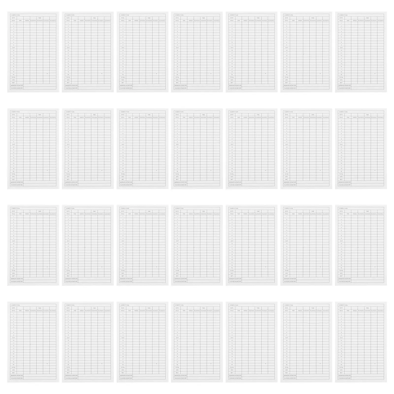 30Pcs Golf Score Record Cards Coated Paper Smooth Writing Portable Sports Scorecards Match Score Recording Tools
30Pcs Golf Score Record Cards Coated Paper Smooth Writing Portable Sports Scorecards Match Score Recording Tools
