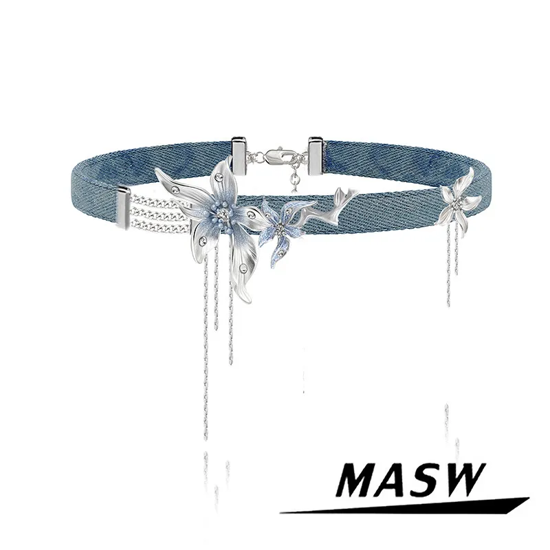 MASW Original Design Sweet Korean Temperament Blue Flower Necklace For Women 2026 Trend New Fashion Jewelry Fine Accessories
MASW Original Design Sweet Korean Temperament Blue Flower Necklace For Women 2026 Trend New Fashion Jewelry Fine Accessories