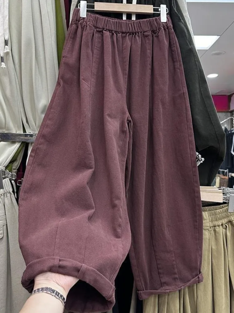 Japanese Artistic Wide Leg Cotton Denim Jeans Women's plus Size Casual Straight Dad Pants Nine Point Trousers
Japanese Artistic Wide Leg Cotton Denim Jeans Women's plus Size Casual Straight Dad Pants Nine Point Trousers