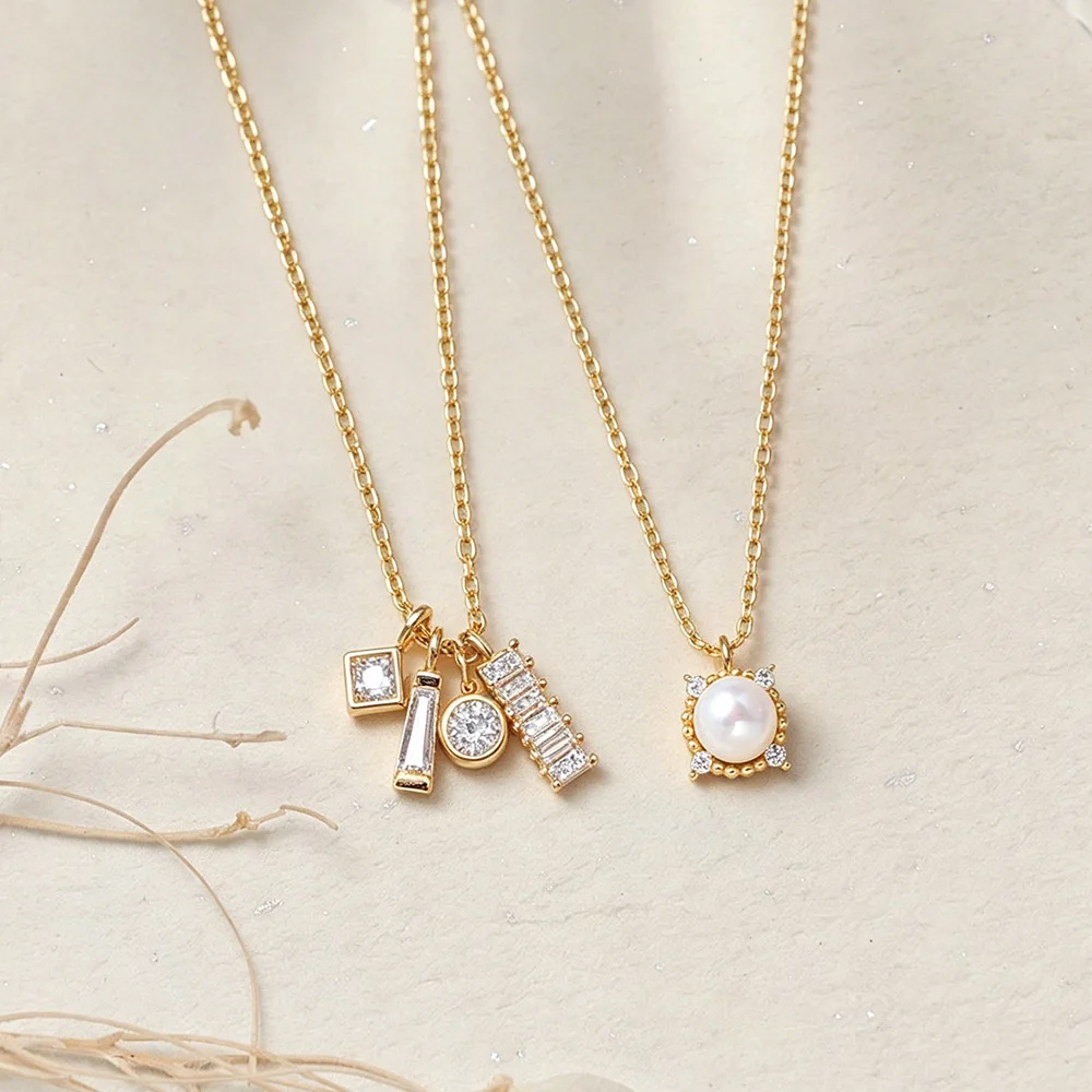 LAMOON Classic Cubic Zircon Necklace For Women Geometric Multi Pendant Collarbone Chain 925 Sterling Silver Jewelry Accessories
LAMOON Classic Cubic Zircon Necklace For Women Geometric Multi Pendant Collarbone Chain 925 Sterling Silver Jewelry Accessories