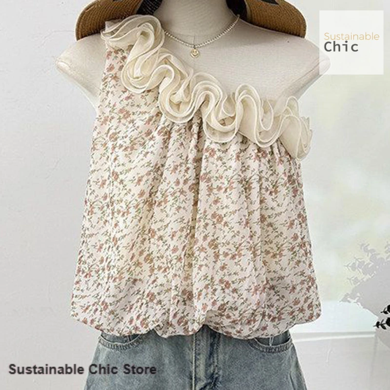 Korean high-quality three-dimensional flower slanting collar off-the-shoulder floral vest female summer fashion beautiful blouse
Korean high-quality three-dimensional flower slanting collar off-the-shoulder floral vest female summer fashion beautiful blouse