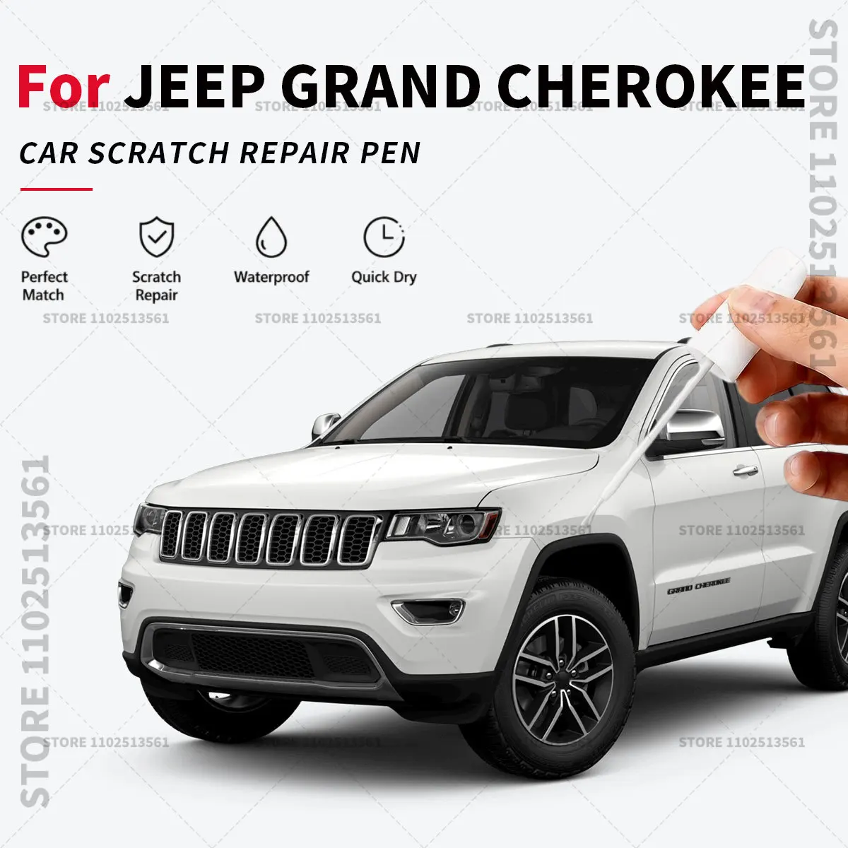 For JEEP GRAND CHEROKEE White Black Touch Up Paint Pen for Car Scratch Repair Quick Dry Auto Paint Brush for Minor Paint Damage
For JEEP GRAND CHEROKEE White Black Touch Up Paint Pen for Car Scratch Repair Quick Dry Auto Paint Brush for Minor Paint Damage