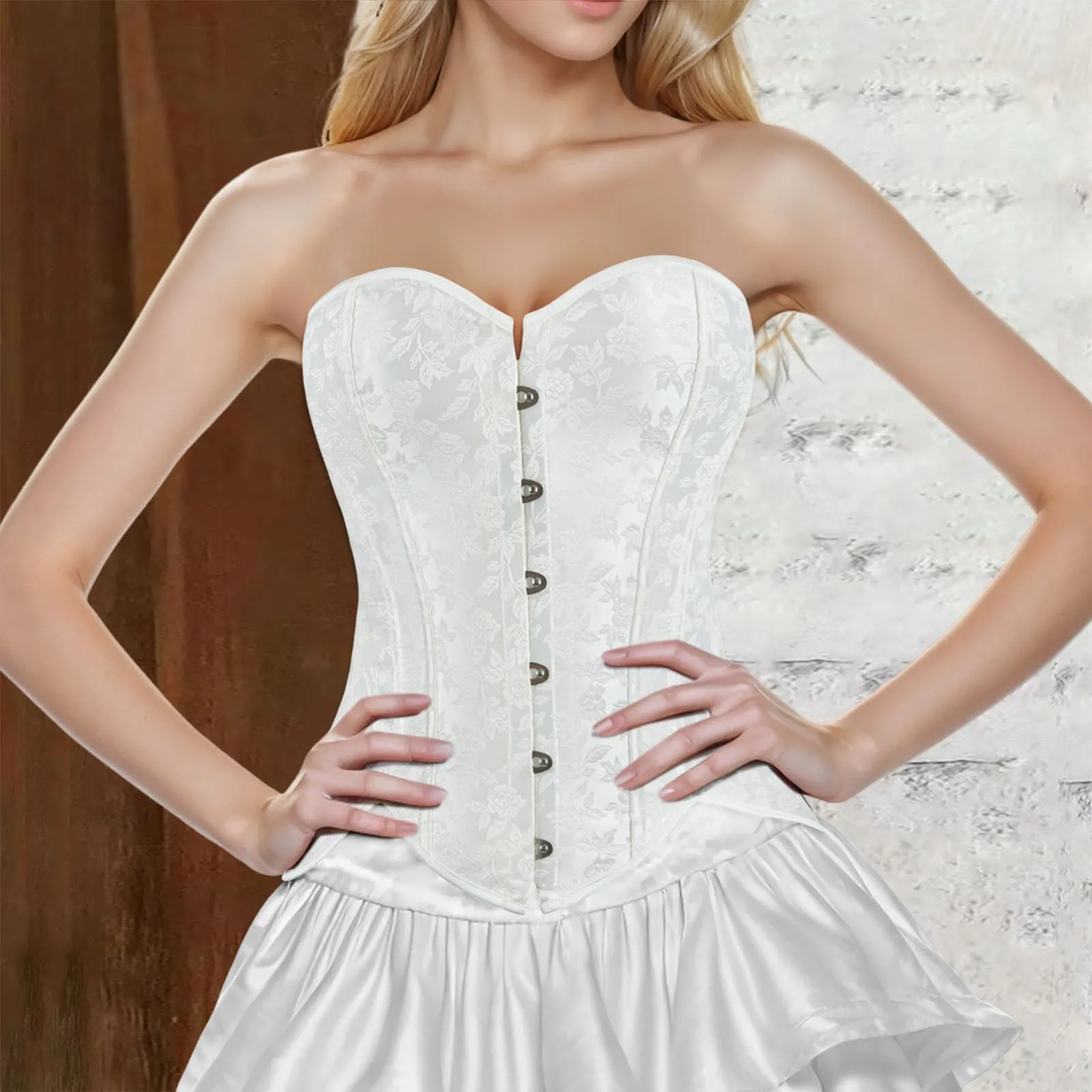 Gothic Long Torso Cupless Bustier Wrap The Hips Waist Cinching Body Shaping Corselet Women Satin Jacquard Underbust Corset
Gothic Long Torso Cupless Bustier Wrap The Hips Waist Cinching Body Shaping Corselet Women Satin Jacquard Underbust Corset