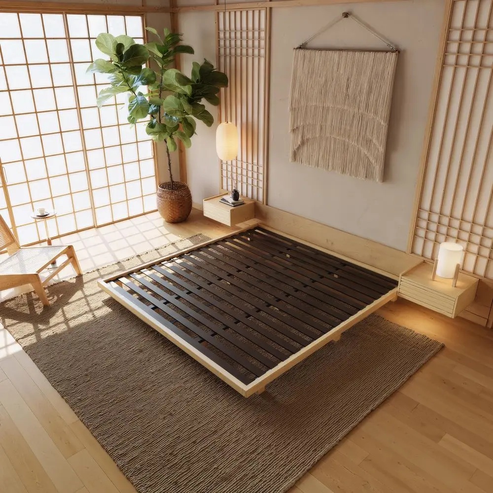 Japanese Style Bed Frame, 5.9 Low Profile Tatami Platform Bed Frame with Carbon Steel Slats amp WoodFinished Metal Floor Frame,
Japanese Style Bed Frame, 5.9 Low Profile Tatami Platform Bed Frame with Carbon Steel Slats amp WoodFinished Metal Floor Frame,