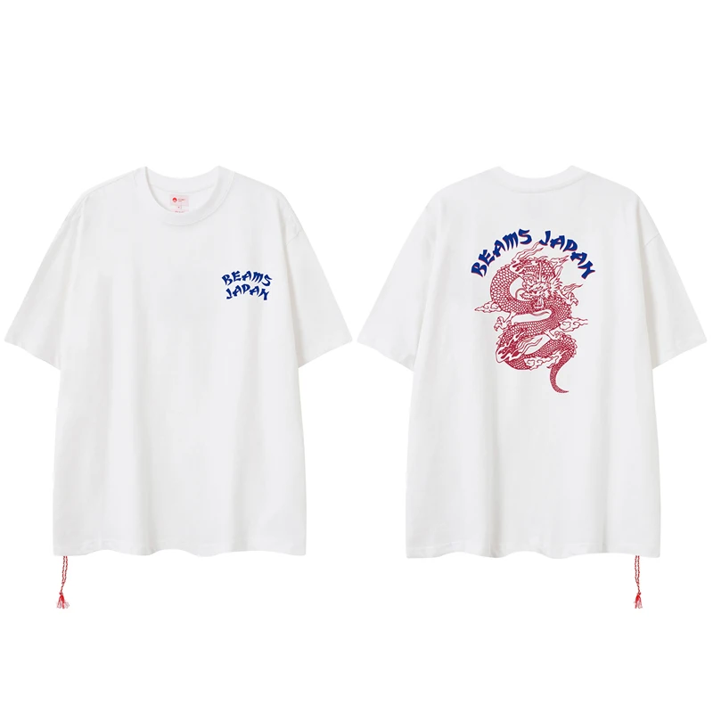 Beams T Shirts Dragon Pattern Letter Print Tops Men Women Couples BEAMS Short Sleeve One Day Shipped Out
Beams T Shirts Dragon Pattern Letter Print Tops Men Women Couples BEAMS Short Sleeve One Day Shipped Out