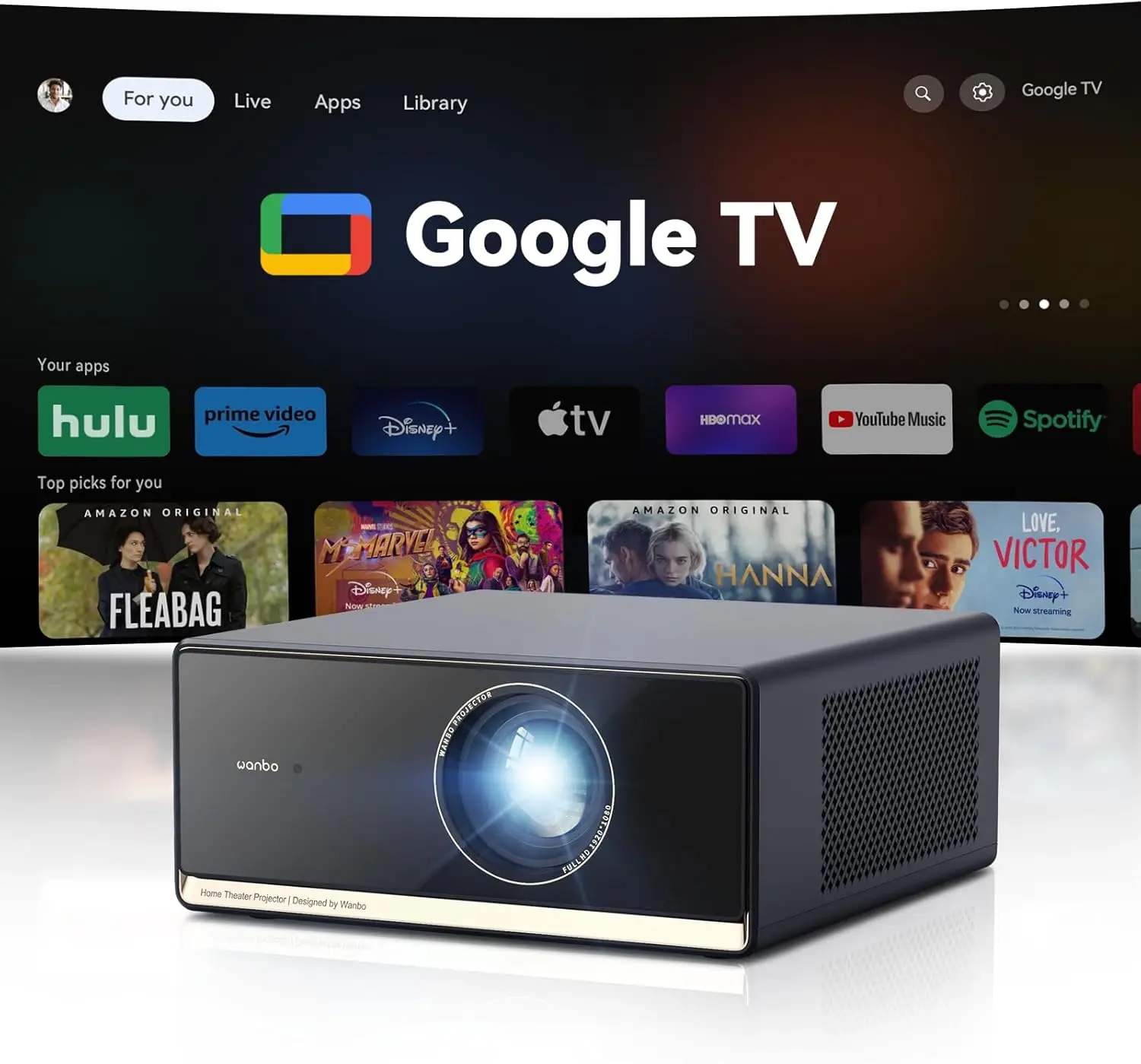X5 Pro Google TV Smart Projector with Wi-Fi & Bluetooth, 4K Supported, 1100 ANSI Outdoor & Home Movie Projector, Auto Focus & Ke
X5 Pro Google TV Smart Projector with Wi-Fi & Bluetooth, 4K Supported, 1100 ANSI Outdoor & Home Movie Projector, Auto Focus & Ke