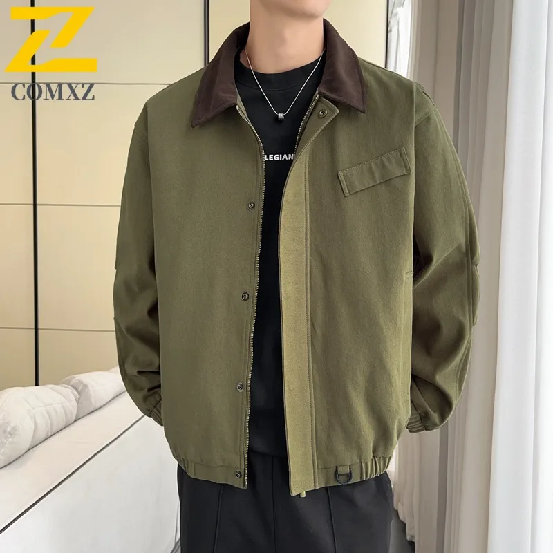 COMXZ Мужская куртка больших размеров, осенняя новая классика, рабочее легкое пальто с воротником-стойкой, удобные деловые повседневные куртки премиум-класса
COMXZ Мужская куртка больших размеров, осенняя новая классика, рабочее легкое пальто с воротником-стойкой, удобные деловые повседневные куртки премиум-класса