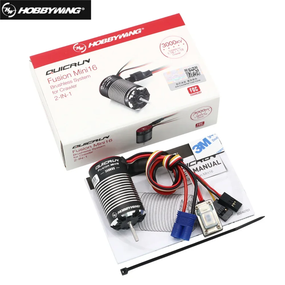 Hobbywing QuicRun Fusion Mini16 2in1 30A 3000KV Waterproof Sensored Brushless Motor For 1:16 1:18 1/16 1/18 Rock Crawler Parts
Hobbywing QuicRun Fusion Mini16 2in1 30A 3000KV Waterproof Sensored Brushless Motor For 1:16 1:18 1/16 1/18 Rock Crawler Parts