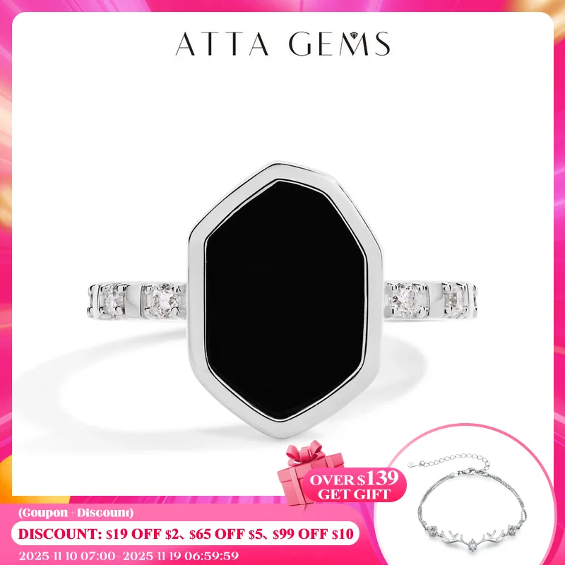 ATTAGEMS Hexagon Black Onyx Rings for Women Men Moissanite Side Edge S925 Silver 18K White Gold Plated Party Daily Jewelry Gifts
ATTAGEMS Hexagon Black Onyx Rings for Women Men Moissanite Side Edge S925 Silver 18K White Gold Plated Party Daily Jewelry Gifts