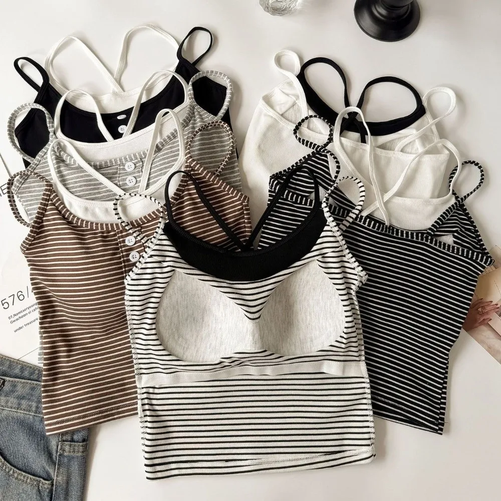 Breathable With Chest Cushion Stripe Camisole Sleeveless Streetwear Stripe Corset Korean Ins Y2K Skinny Vest Crop Tops Travel
Breathable With Chest Cushion Stripe Camisole Sleeveless Streetwear Stripe Corset Korean Ins Y2K Skinny Vest Crop Tops Travel