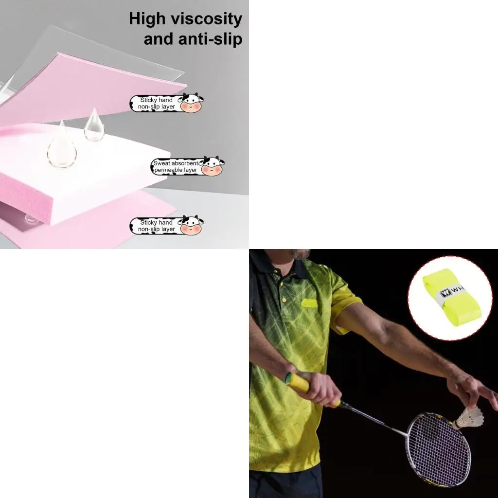 Badminton Grip Roll Water Absorbent Badminton Rackets Wrap Tape Antislip Grip Tape Badminton Racket Grip Tape Sweat Band