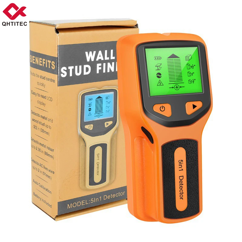 5-in-1 Wall Stud Finder Detector with LCD Screen Multi-Function Wall Scanner for Studs Metal Rebar AC Live Wires Pipes
5-in-1 Wall Stud Finder Detector with LCD Screen Multi-Function Wall Scanner for Studs Metal Rebar AC Live Wires Pipes