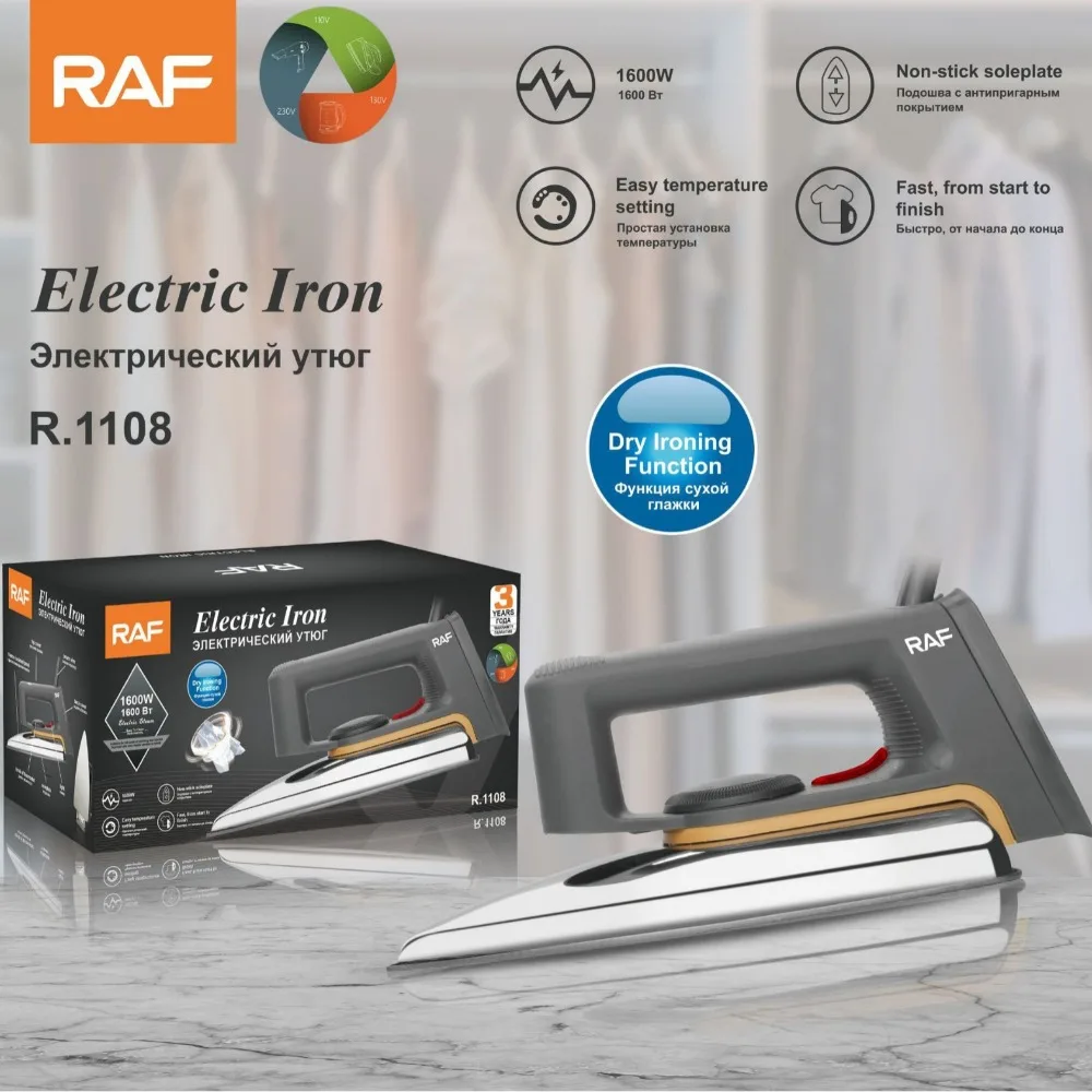 Dry Iron for All Fabric 1600W Dry Electric Iron Non Stick Stainless Steel Soleplate Easy Temperature Setting Overheat Protection
Dry Iron for All Fabric 1600W Dry Electric Iron Non Stick Stainless Steel Soleplate Easy Temperature Setting Overheat Protection