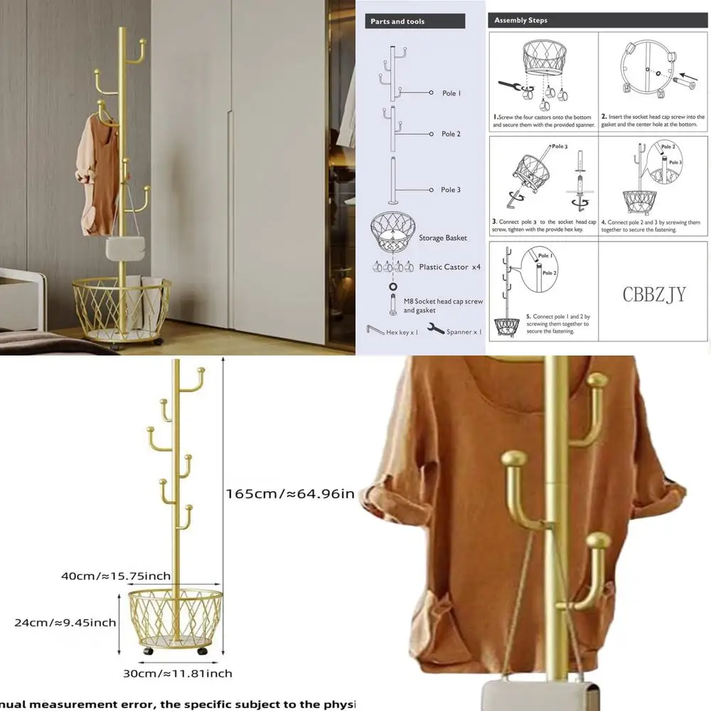 Modern Gold Cactus Metal Coat Rack with Basket - Perfect for Hats, Bags, and Jackets in Entryway or Bedroom
Modern Gold Cactus Metal Coat Rack with Basket - Perfect for Hats, Bags, and Jackets in Entryway or Bedroom