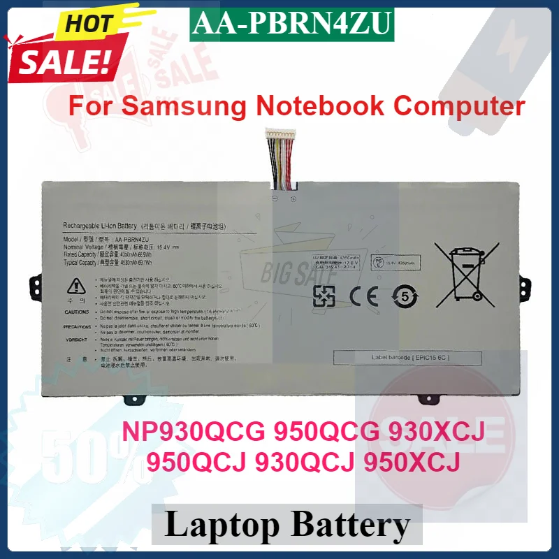 15.4V AA-PBRN4ZU Laptop Battery for Samsung NP930QCG 950QCG 930XCJ 950QCJ 930QCJ 950XCJ Notebook Computer Batteries
15.4V AA-PBRN4ZU Laptop Battery for Samsung NP930QCG 950QCG 930XCJ 950QCJ 930QCJ 950XCJ Notebook Computer Batteries