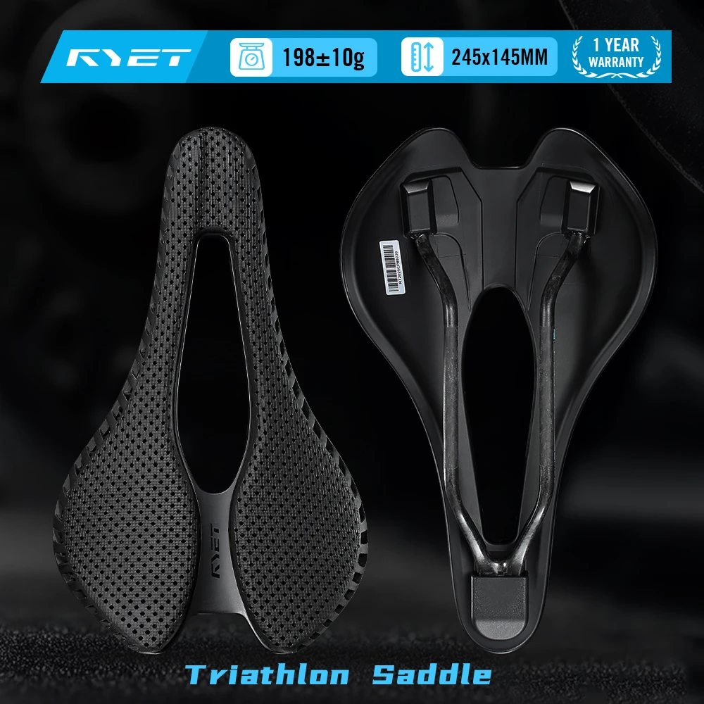 RYET 3D-Printed Bicycle Saddle 198g Carbon Cycling Cushion 245*145mm Bike Seating For Unisex Triathlon Road MTB Mountain Gravel
RYET 3D-Printed Bicycle Saddle 198g Carbon Cycling Cushion 245*145mm Bike Seating For Unisex Triathlon Road MTB Mountain Gravel