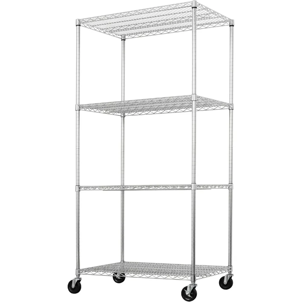 - NSF Certified Storage Shelves, Zinc, Heavy Duty Steel Wire Unit with Wheels and Adjustable Feet, Garage or Bakers Rack, Kitch
- NSF Certified Storage Shelves, Zinc, Heavy Duty Steel Wire Unit with Wheels and Adjustable Feet, Garage or Bakers Rack, Kitch
