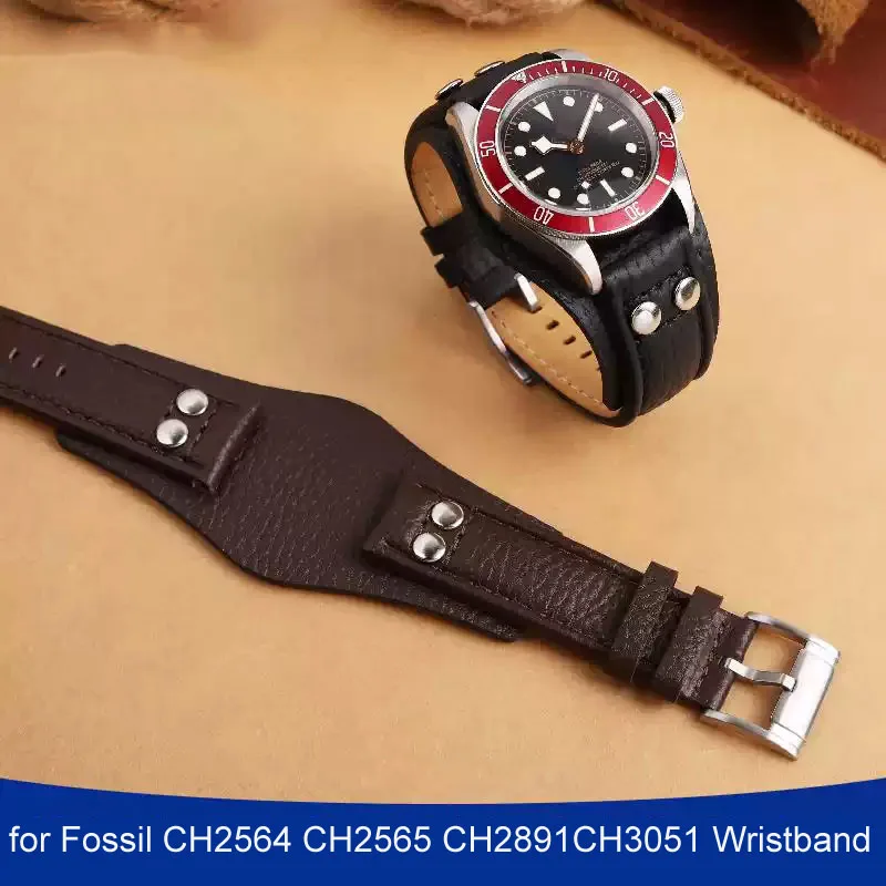 With Rivet Style Genuine Leather Watch Strap for Fossil CH2564 CH2565 CH2891CH3051 Wristband Black Brown Tray 22mm Watchband
With Rivet Style Genuine Leather Watch Strap for Fossil CH2564 CH2565 CH2891CH3051 Wristband Black Brown Tray 22mm Watchband