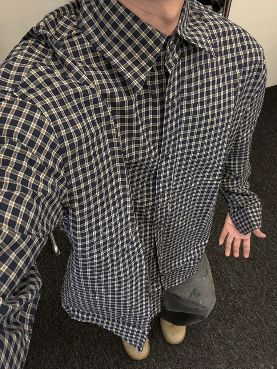 Bla Plaid Long Sve irt Men's Spring Autumn American Retro Plaid Cleanfit Collar irt Jaet Loose Fit Moisture ng
Bla Plaid Long Sve irt Men's Spring Autumn American Retro Plaid Cleanfit Collar irt Jaet Loose Fit Moisture ng