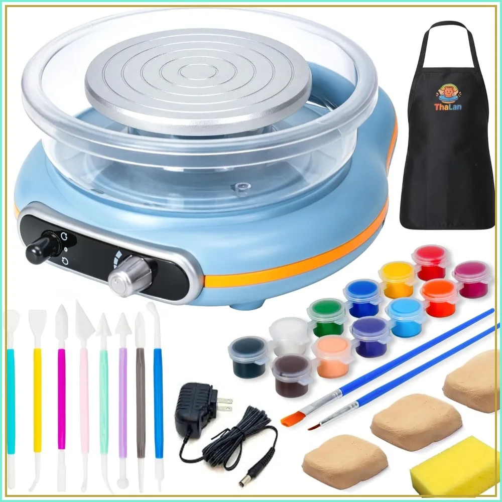 Pottery Wheel for Beginners | 4.7 Inch Electric Mini Wheel Kit for Arts | Includes 8 Piece Tool Set and Paint | Educational Pottery Kit
Pottery Wheel for Beginners | 4.7 Inch Electric Mini Wheel Kit for Arts | Includes 8 Piece Tool Set and Paint | Educational Pottery Kit