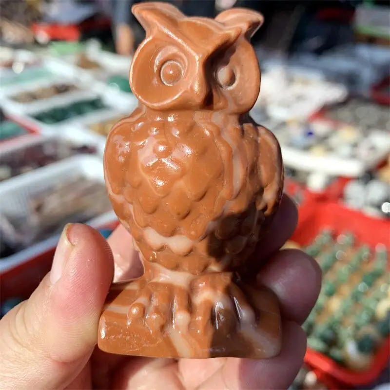 Natural Red Jasper Owl Carving Handmade Animal Powerful Statue For Home Decoration Lucky Holiday Gift 1PCS 
Natural Red Jasper Owl Carving Handmade Animal Powerful Statue For Home Decoration Lucky Holiday Gift 1PCS