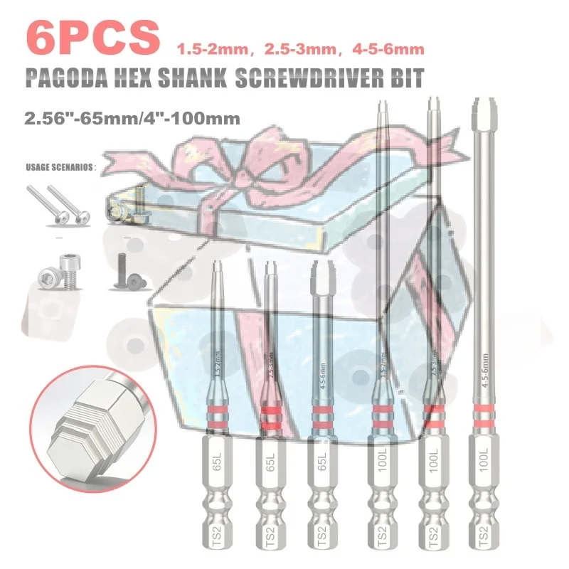 【CCA】Pagoda Shaped Hexagonal Wrench Bit Set High Precision For Home DIY Repair Woodworking Industrial Use
【CCA】Pagoda Shaped Hexagonal Wrench Bit Set High Precision For Home DIY Repair Woodworking Industrial Use
