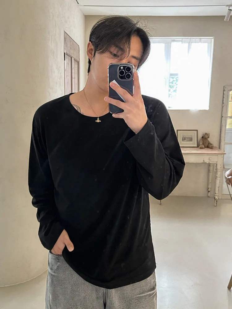 SYUHGFA 2025: простые мужские футболки с длинными рукавами в корейском стиле, повседневные топы с круглым воротником, свободный пуловер, однотонные мужские свободные футболки
SYUHGFA 2025: простые мужские футболки с длинными рукавами в корейском стиле, повседневные топы с круглым воротником, свободный пуловер, однотонные мужские свободные футболки